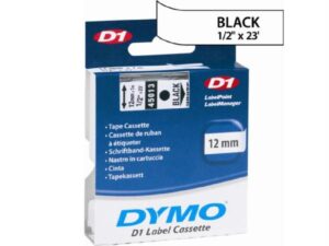 BLACK PRINT/ WHITE TAPE, 1/2 X 23