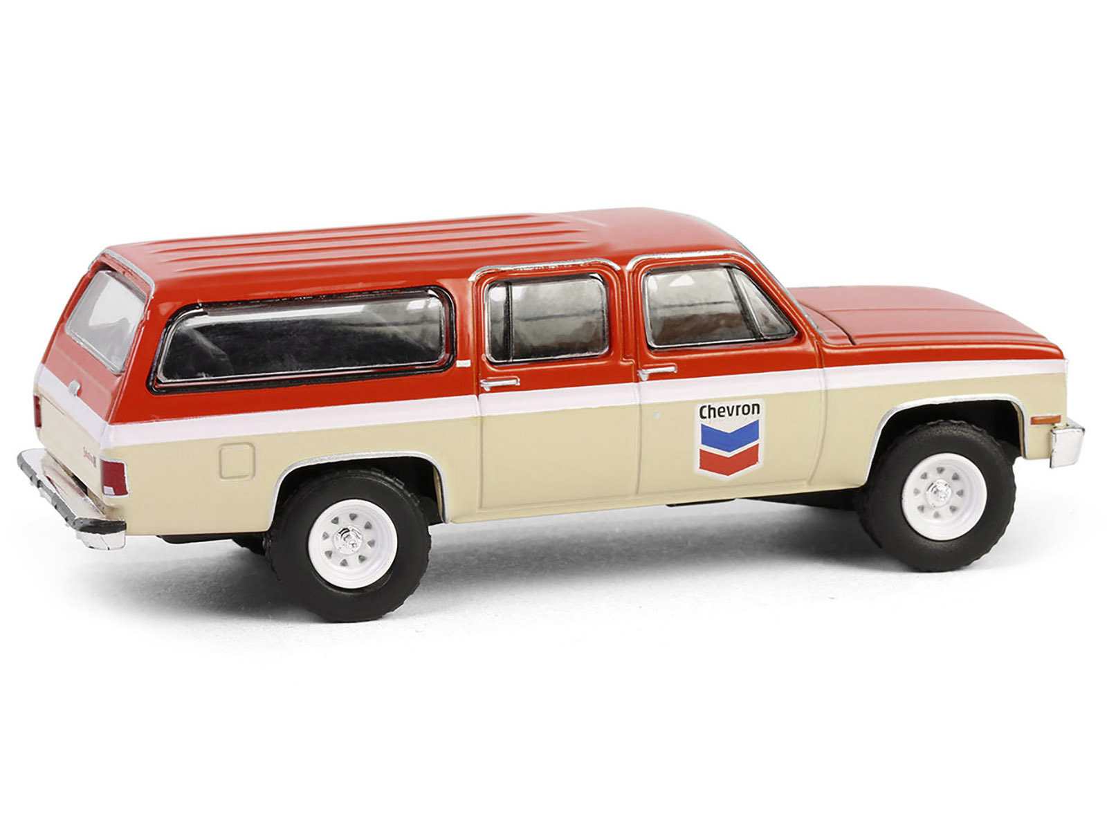 1988 GMC Suburban Sierra Classic C10 "Chevron" Orange and Beige with White Stripes "Chevron Special Edition" Series 1 1/64 Diecast Model Car by Greenlight