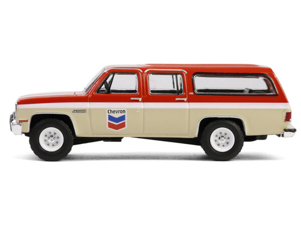 1988 GMC Suburban Sierra Classic C10 "Chevron" Orange and Beige with White Stripes "Chevron Special Edition" Series 1 1/64 Diecast Model Car by Greenlight